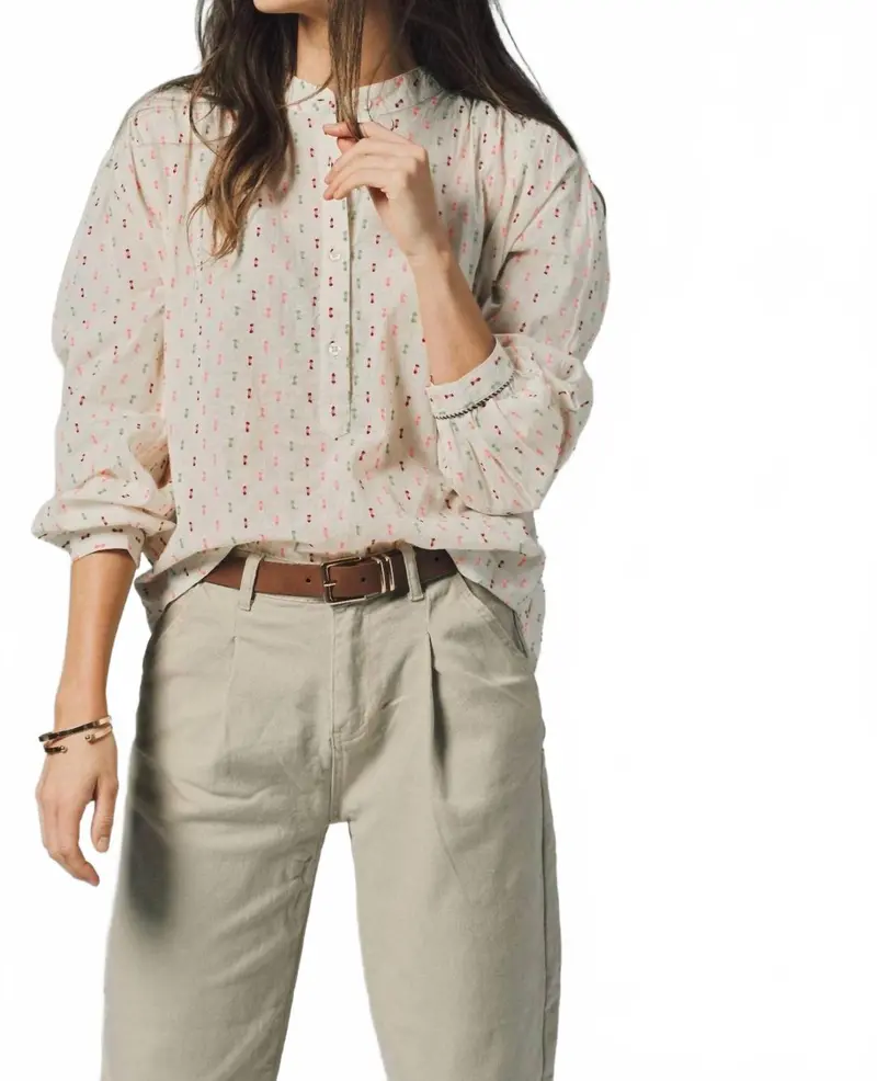 Confetti Stitch Tieghan Shirt In Beige 1