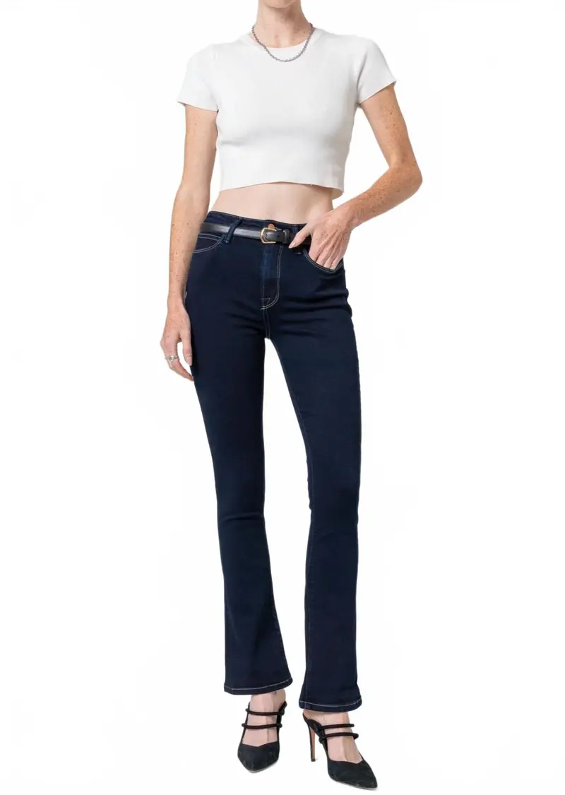 Cora Mid Rise Skinny Boot Jeans In Baikal 1