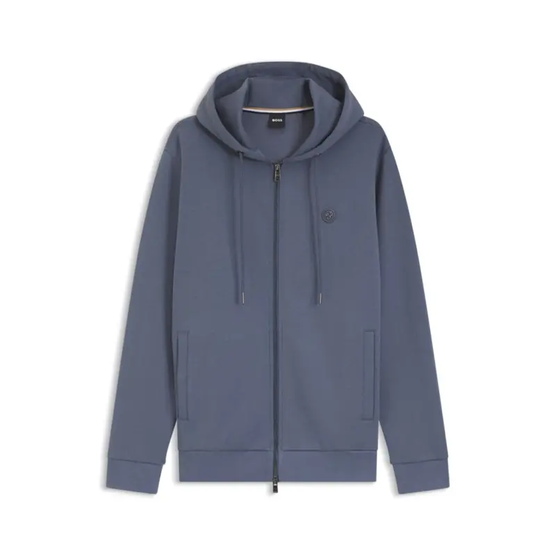 Cotton-Blend Zip-Up Hoodie With Double B Monogram 1