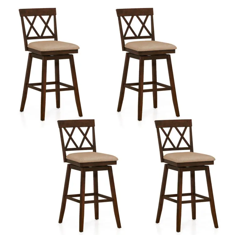 Counter Height Barstools Set Of 4 With Backrest And Upholstered Seat Cushion 1