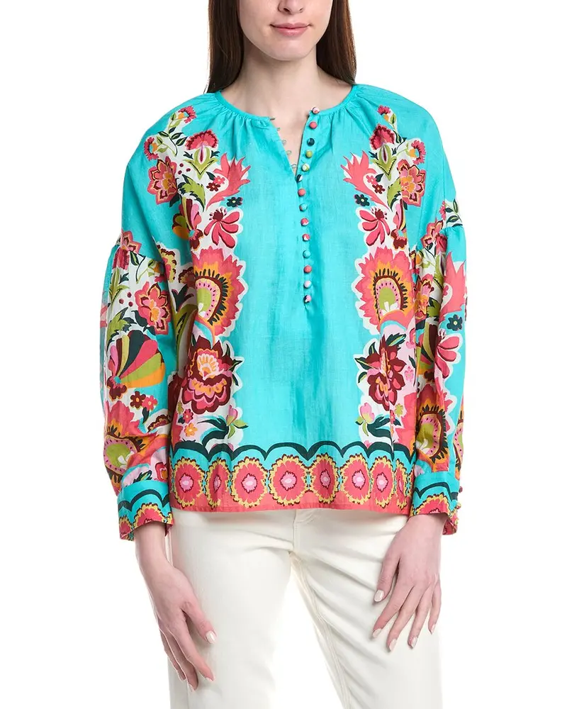 Crosby By Mollie Burch Bryleigh Linen-Blend Blouse 1