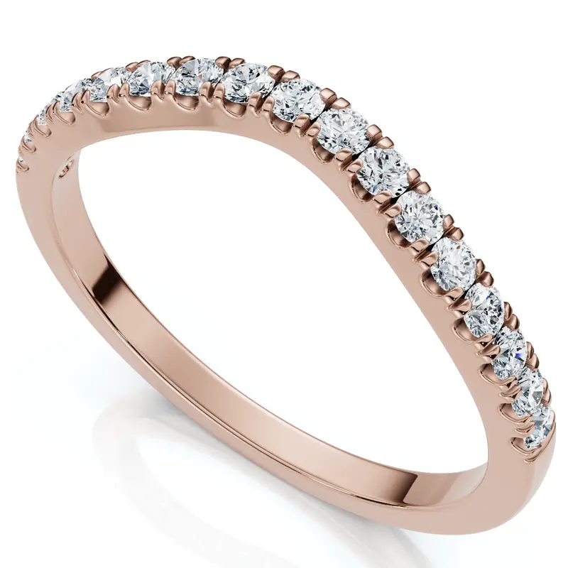 Curved Accent Diamond Guard Ring 14K Gold Lab Grown 2
