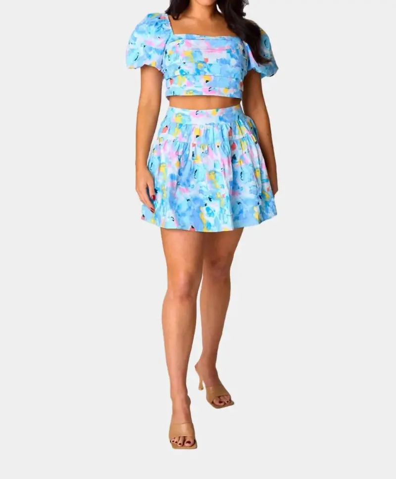 Cutie Set Two Piece Top Skirt In Pastel Dream 1