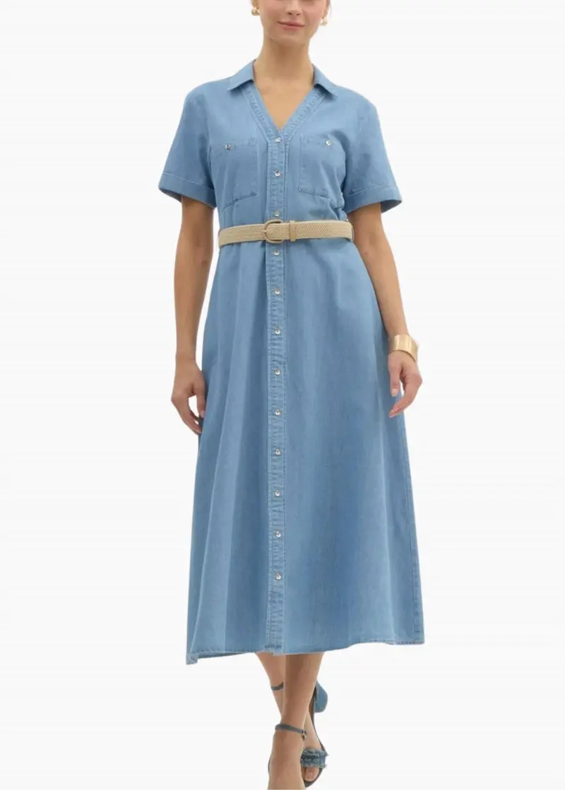 Daisy Midi Dress In Denim 1