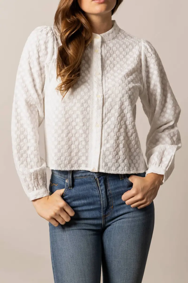Daisychain Long Sleeve Blouse In Pristine 1
