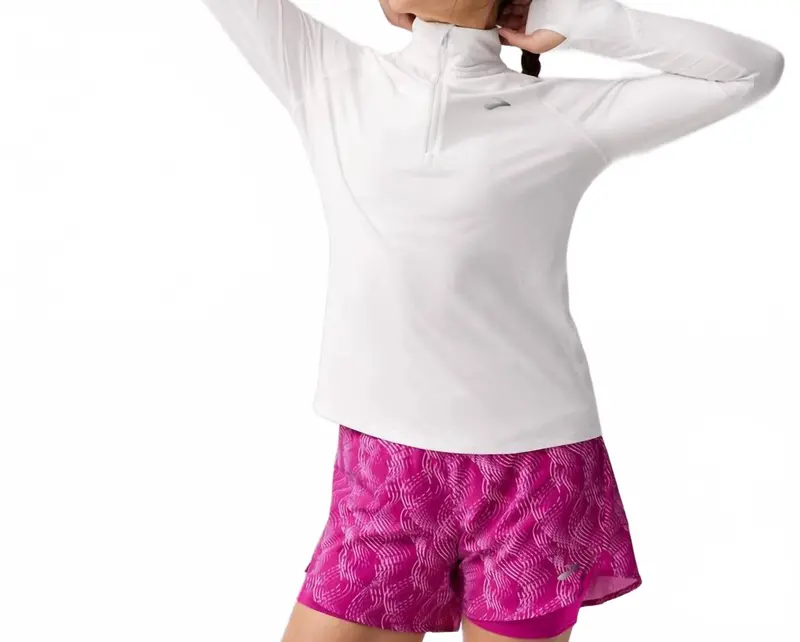 Dash 1/2 Zip 3.0 Long Sleeved Top In White 1