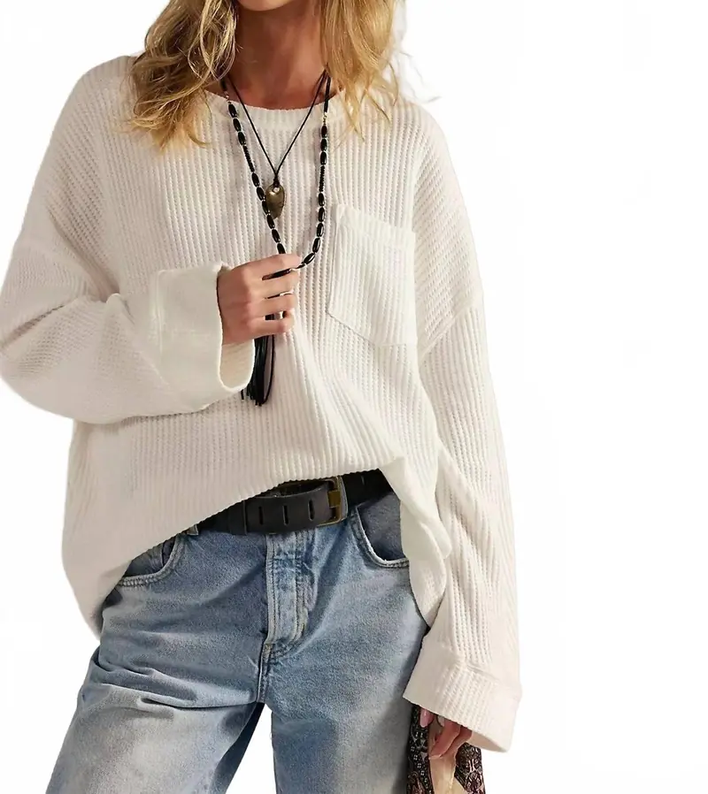 Dawson Pocket Thermal Top In Clean Ivory 1