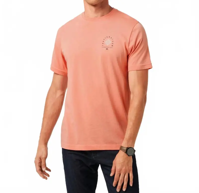 Deco Short Sleeve Tee In Terracotta 1