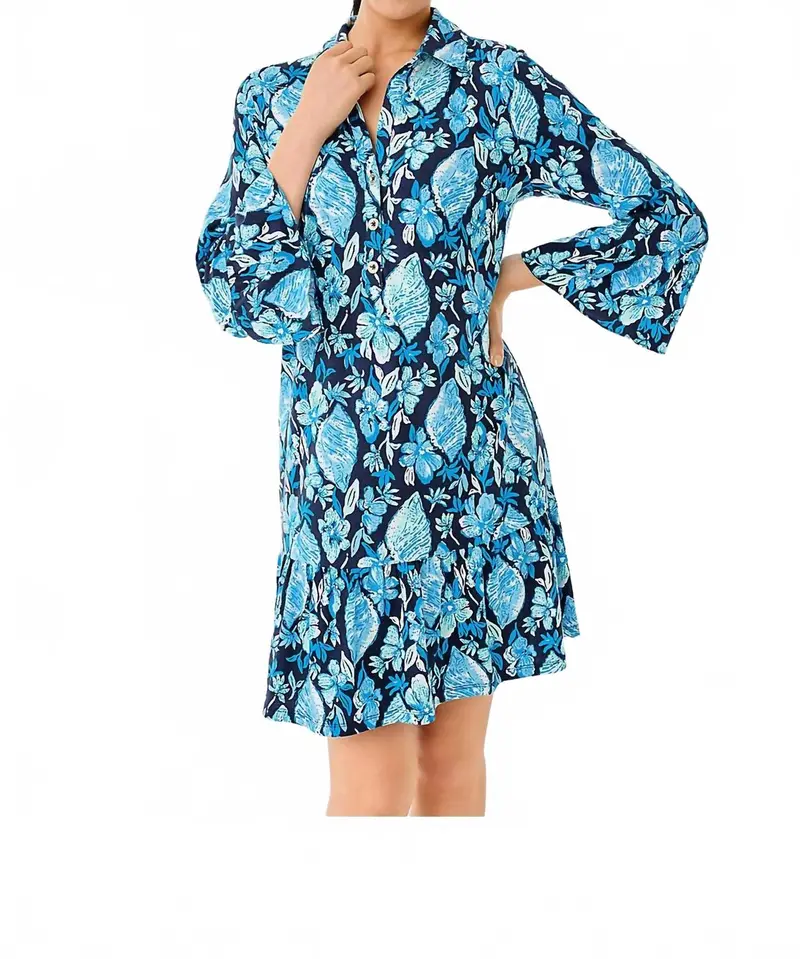 Delany Shirt Dress In Seashell Splendor 1