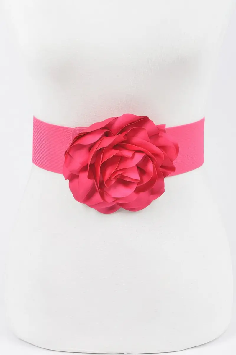 Delicate Beautiful Flower Plus Size Elastic Belt 1