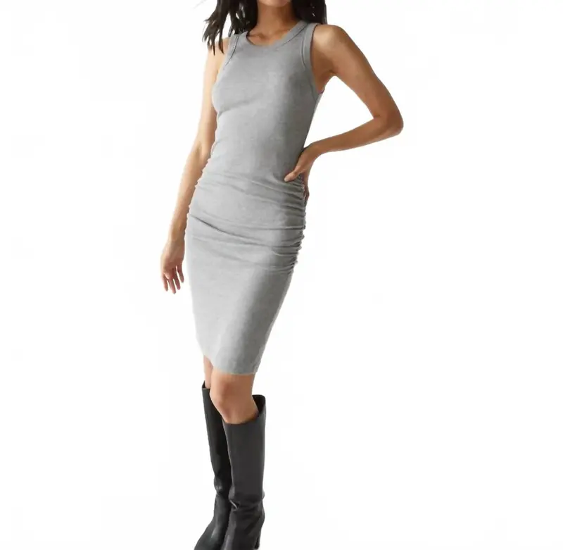 Demi Ribbed Dress In Crescent 1