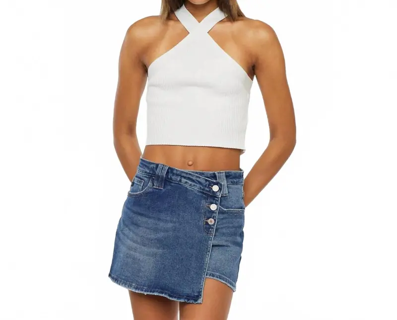 Denim Skorts In Blue 1