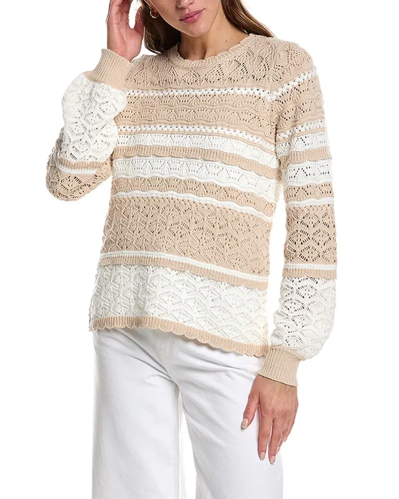 Design History Scalloped Trim Sweater 1