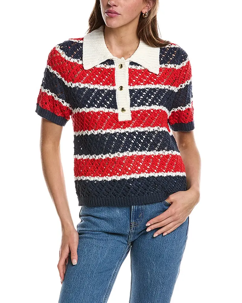 Design History Striped Polo Sweater 1