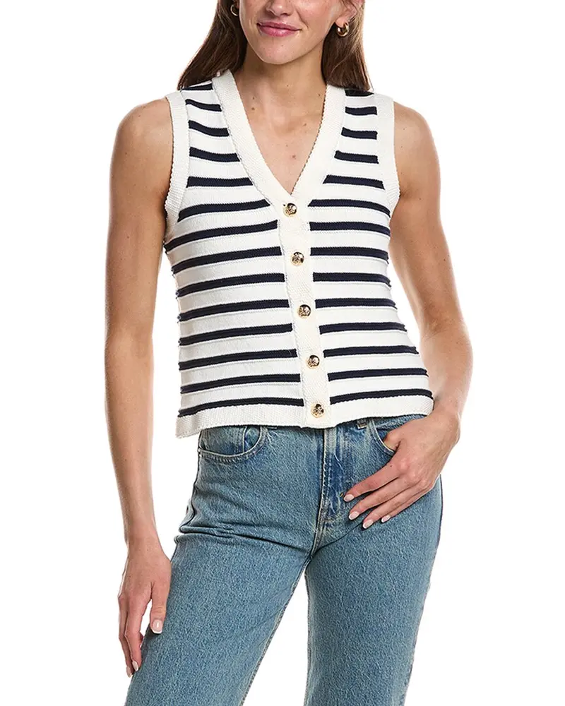 Design History Striped V-Neck Tank Top 1