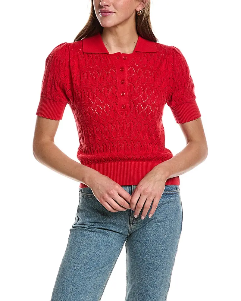 Design History Textured Polo Sweater 1