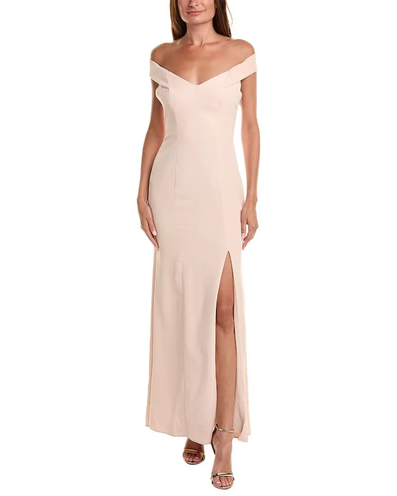Dessy Collection Off-The-Shoulder Gown 1