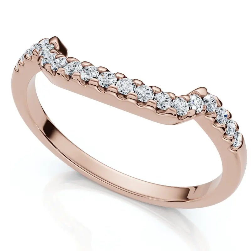Diamond Insert Wedding Guard Band 14K Gold Or Palatinum Lab Grown Ef/Vs 1