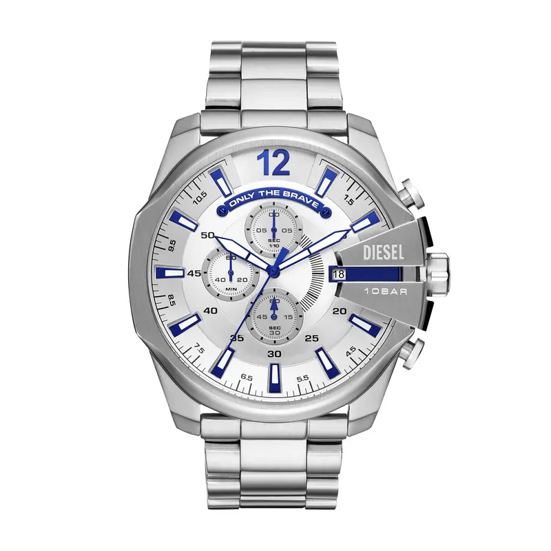 Diesel Men's Mega Chief Analog, Silver Stainless Steel Watch 1