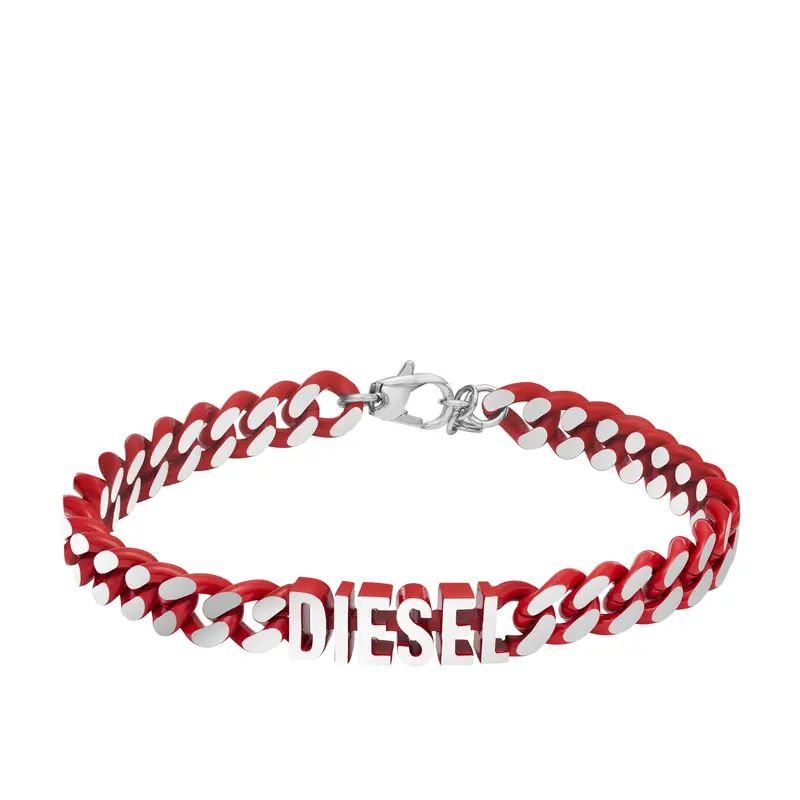 Diesel Men's Red Stainless Steel Chain Bracelet 1
