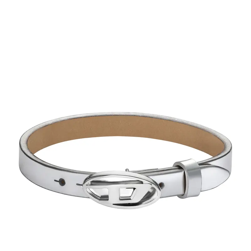 Diesel Men's Silver Leather Stackable Bracelet 1