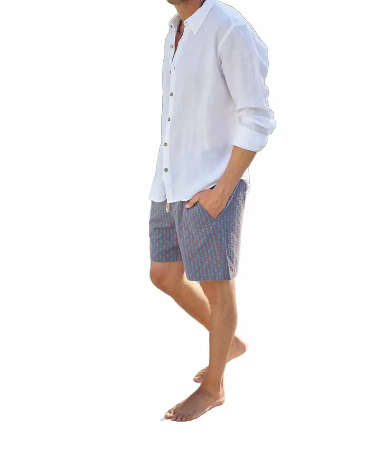 Dillon Cotton Shorts In Sardinia Blue 1