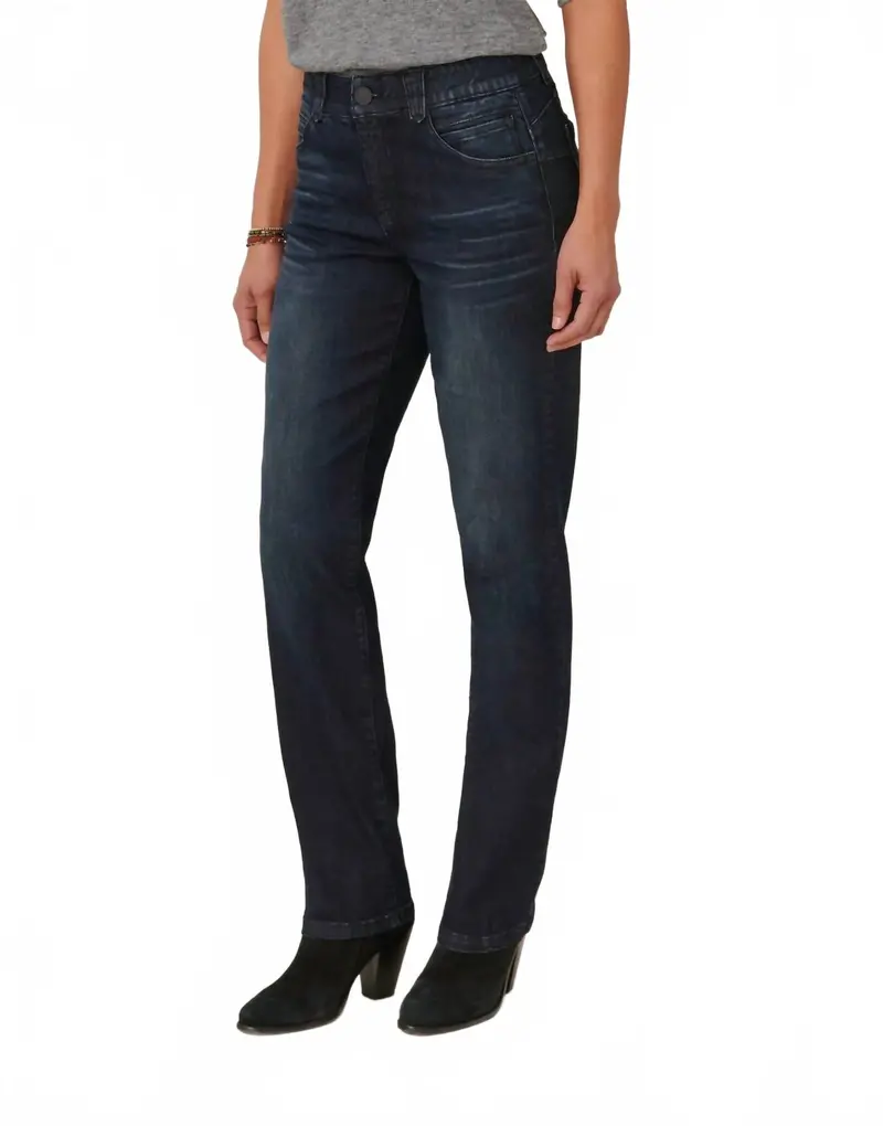 Dina Straight Leg Jeans In Dark Denim 1