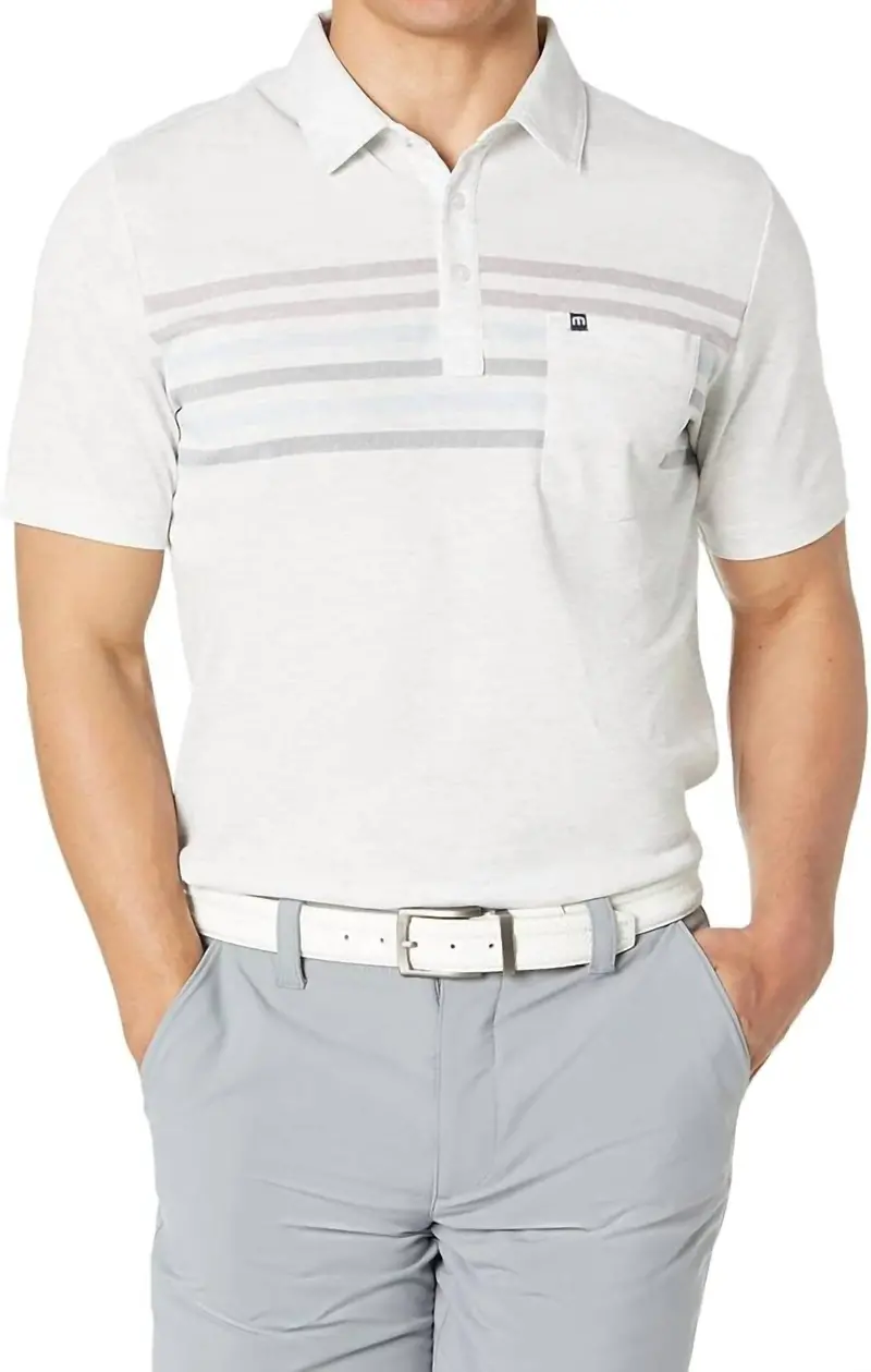 Dixie Polo Shirt In Heather White 1