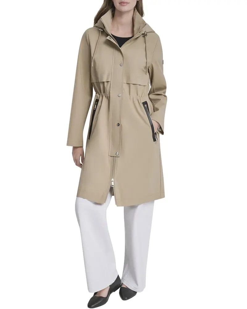 Dkny Cinch Waist Rain Jacket 1