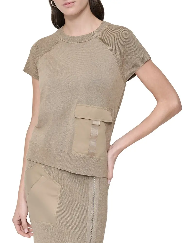 Dkny Crew Neck Pocket Top 1