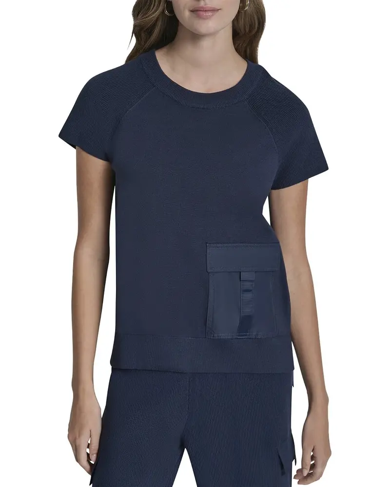 Dkny Crew Neck Pocket Top 1
