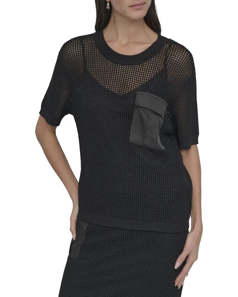Dkny Crochet Pocket Top 1