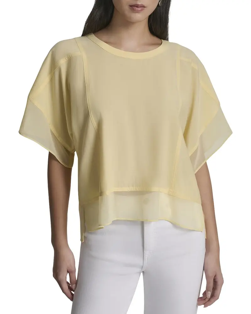 Dkny Dolman Sleeve Mix Media Top 1