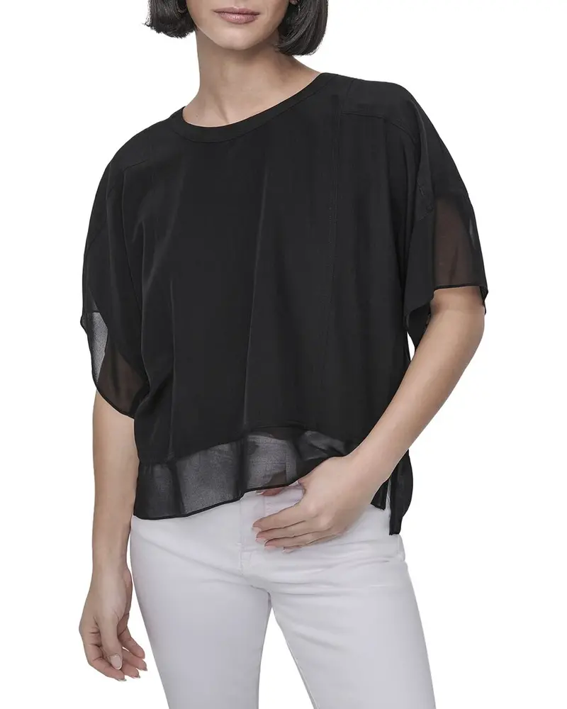 Dkny Dolman Sleeve Mix Media Top 1