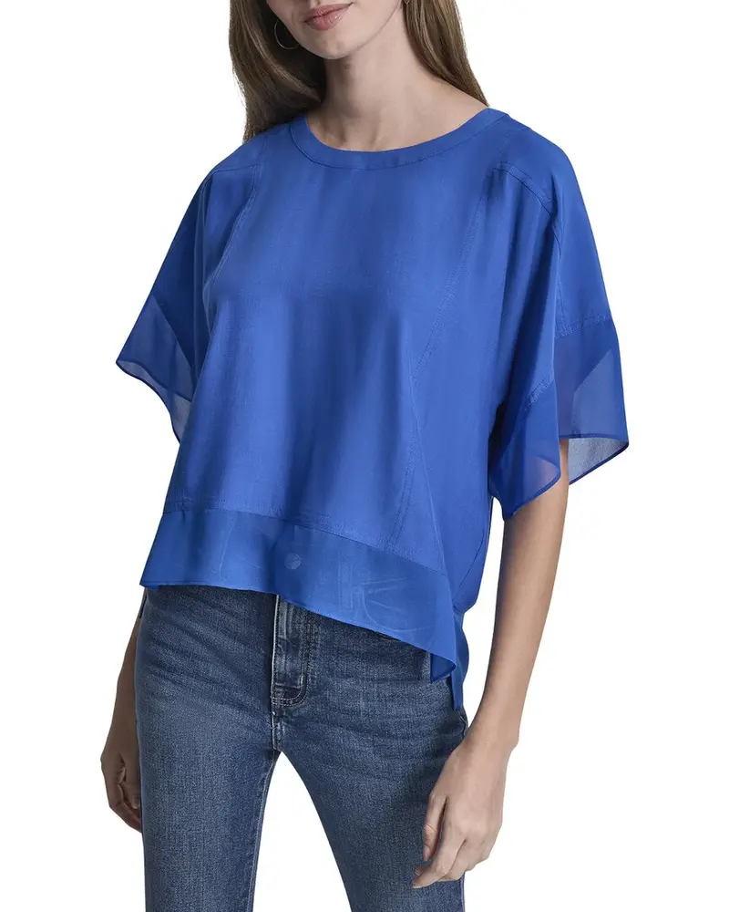 Dkny Dolman Sleeve Mix Media Top 1