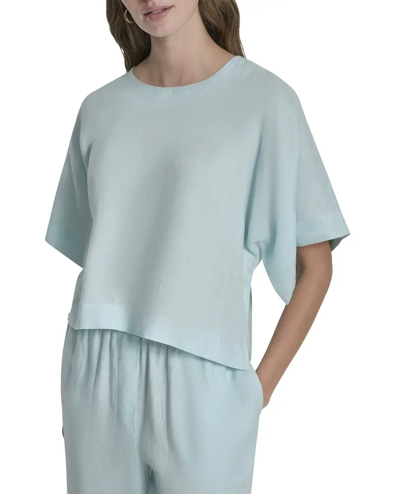 Dkny Drop Shoulder Linen Top 1
