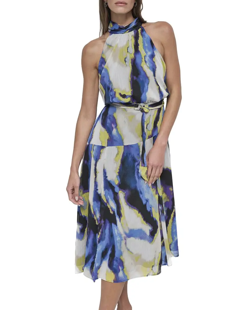 Dkny Halter Chiffon Dress 1