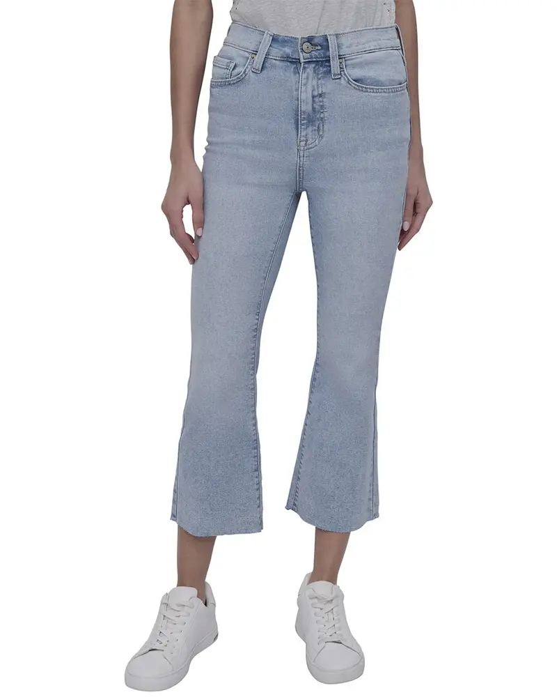 Dkny High Rise Ecru Flare Jean 1