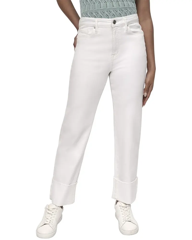 Dkny High Rise Ecru Relaxed Straight Jean 1