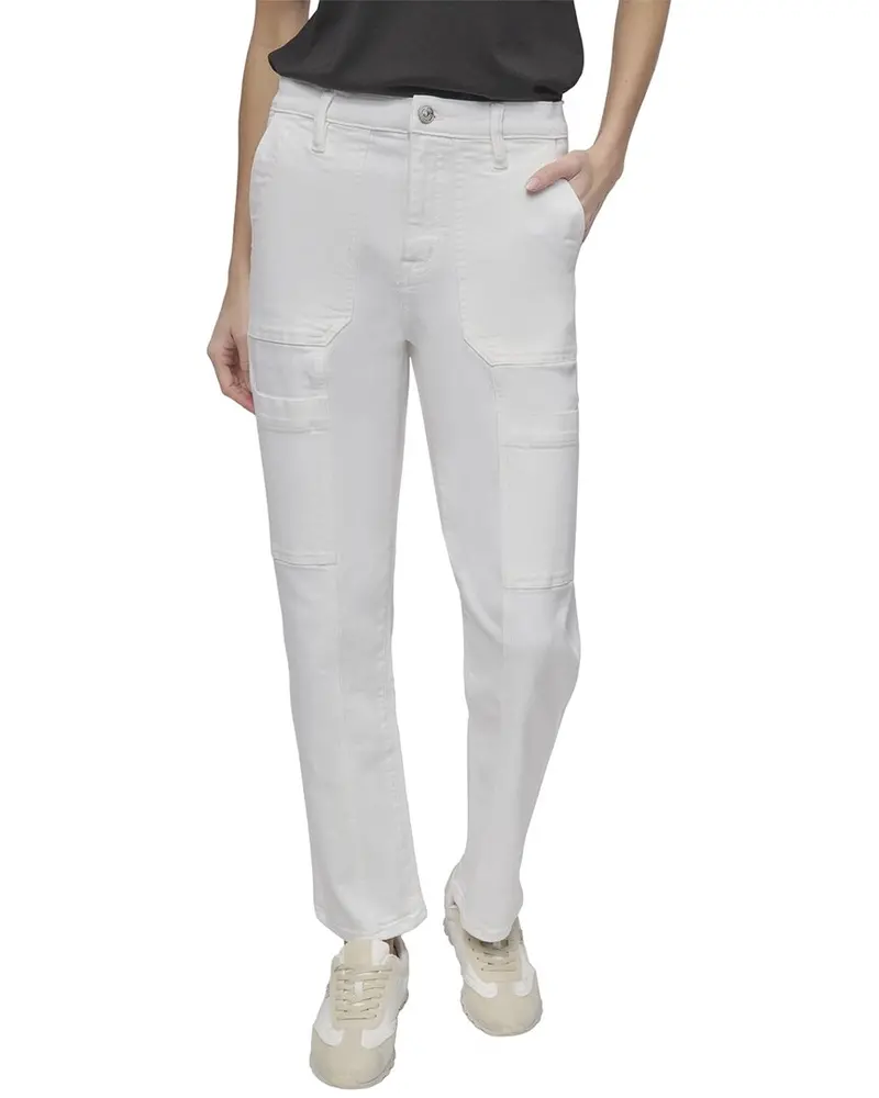 Dkny High Rise White Straight Jean 1