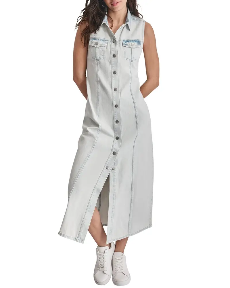 Dkny Maxi Button Front Dress 1