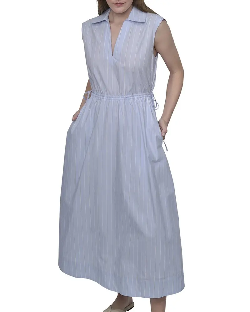 Dkny Midi Smocked Cut Out Back Dress 1