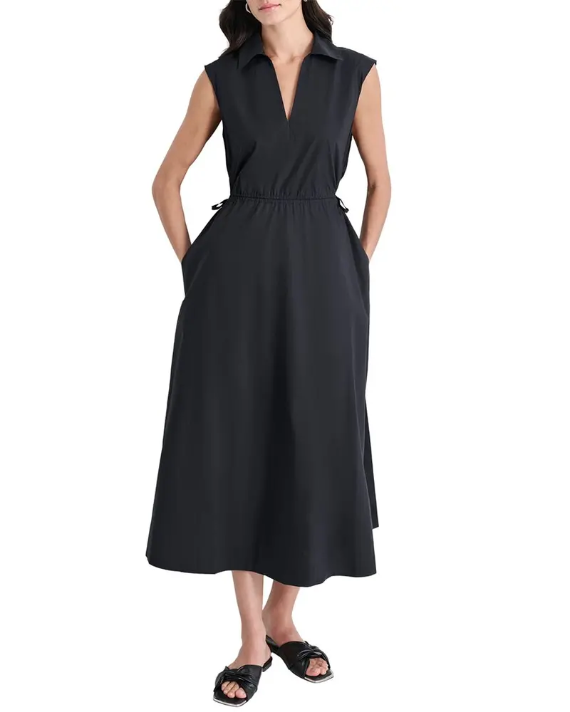 Dkny Midi Smocked Cut Out Back Dress 1