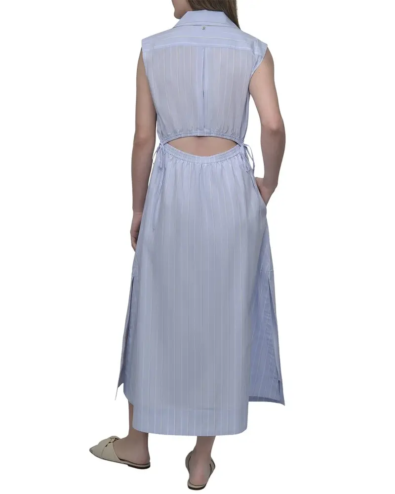 Dkny Midi Smocked Cut Out Back Dress 2