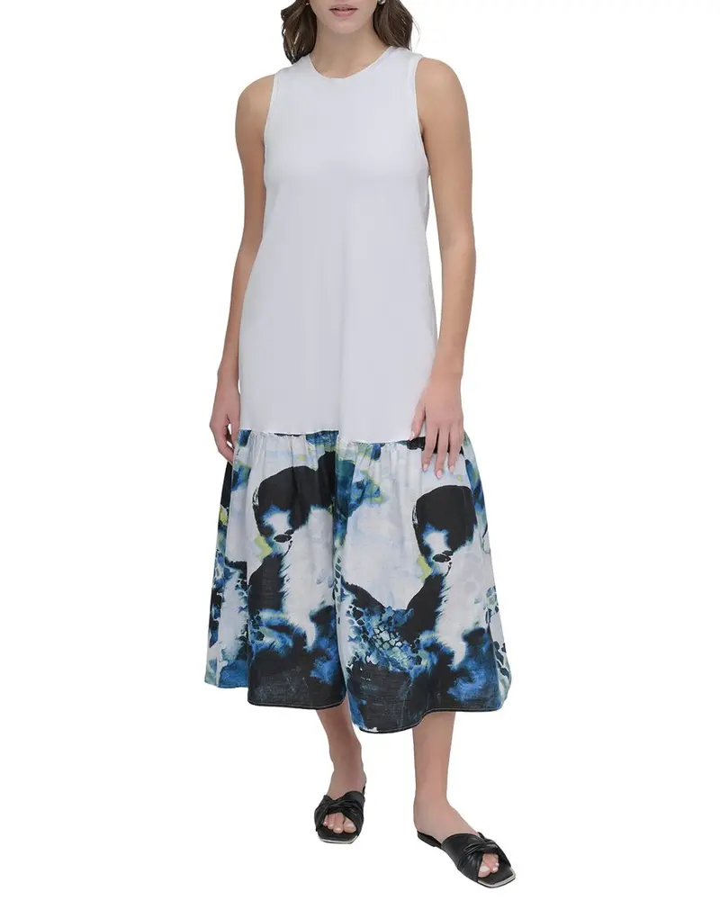 Dkny Mix Media Midi Dress 1