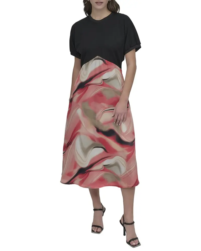 Dkny Mix Media Print Dress 1
