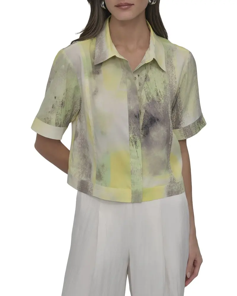Dkny Printed Camp Shirt 1