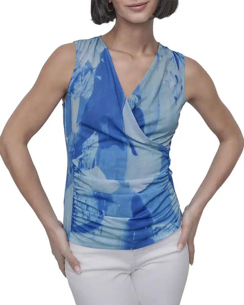 Dkny Printed Surplice Top 1