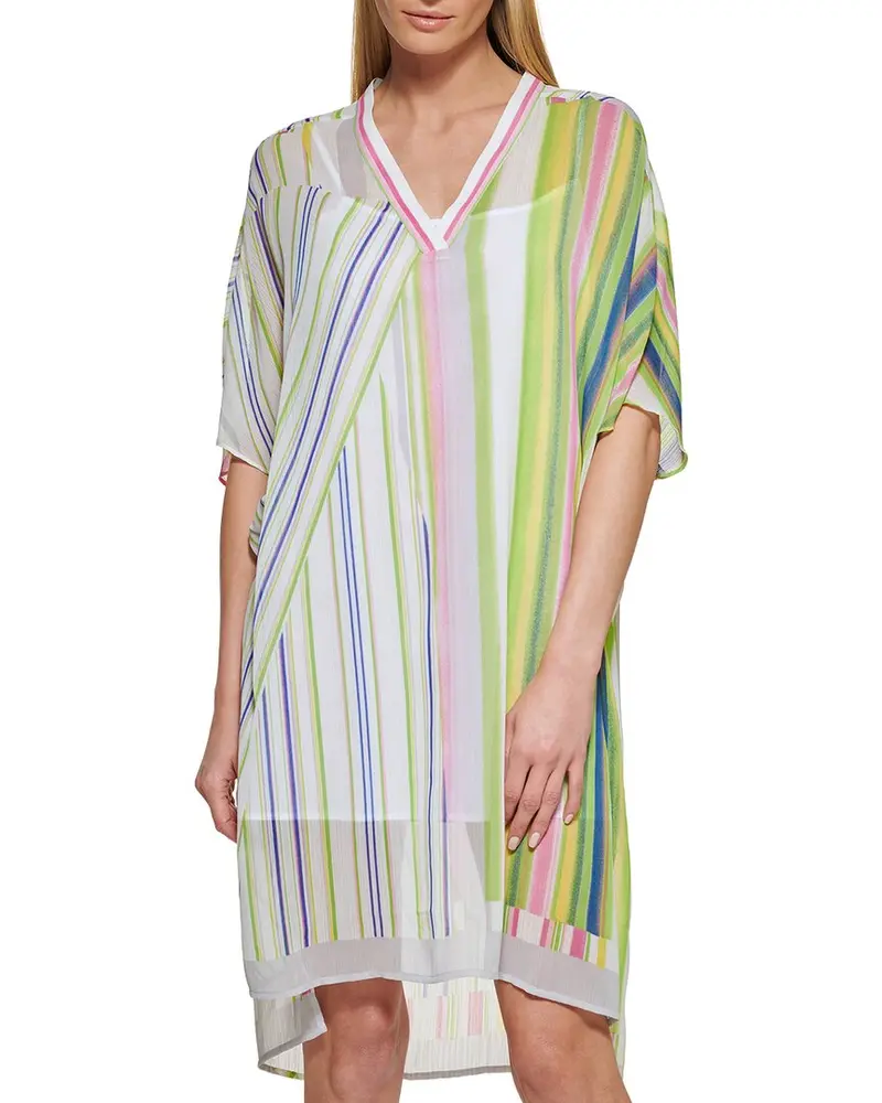 Dkny Printed V-Neck Dress 1
