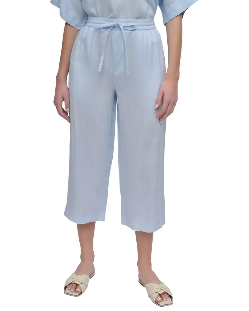 Dkny Pull On Straight Leg Linen Pant 1